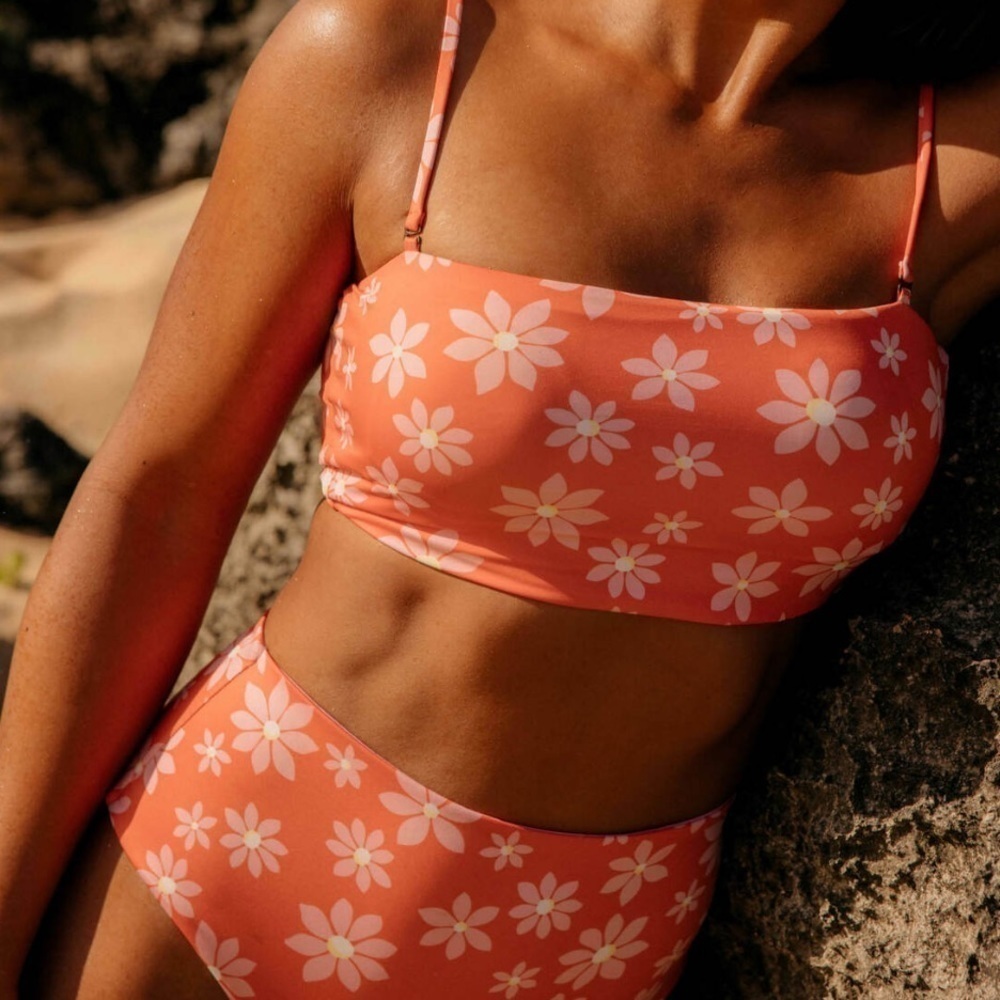 Nwt Billabong X Wrangler Out West Dreamin High Waist Bikini Bottom & Top